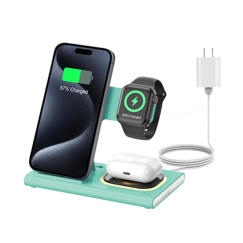 折りたたみ可能な3つの電話用の15Wワイヤレス充電器
